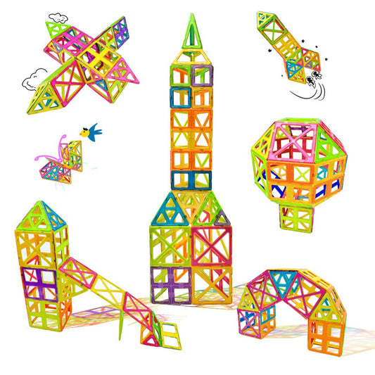 CONDIS Magnetische Bausteine 72 Teile Mega Set - XXL(2×)& Standard Blöcke, Fensterkarten, Mint Lernspielzeug ab 3+ für Zuhause & Kindergarten mit Stoffsack - Condistoys